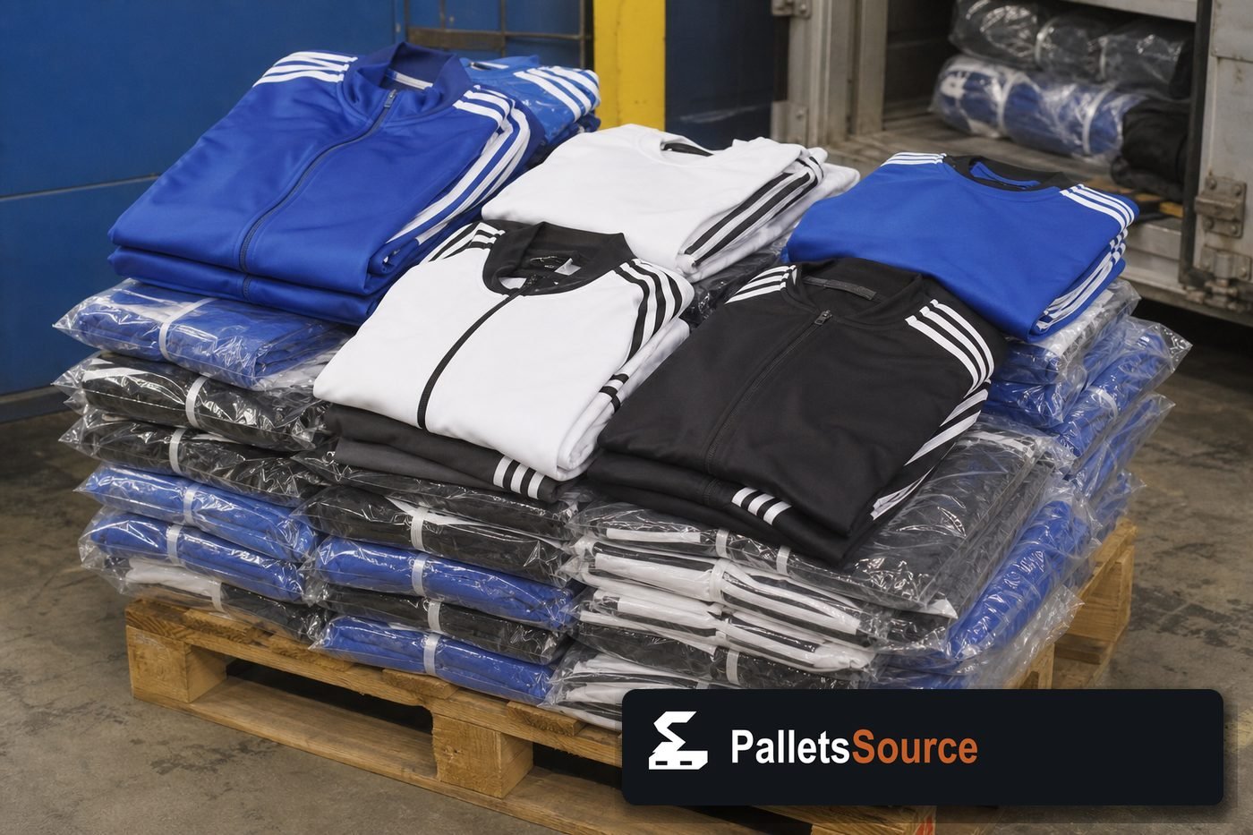 Adidas Clothing Pallets — Full pallet view