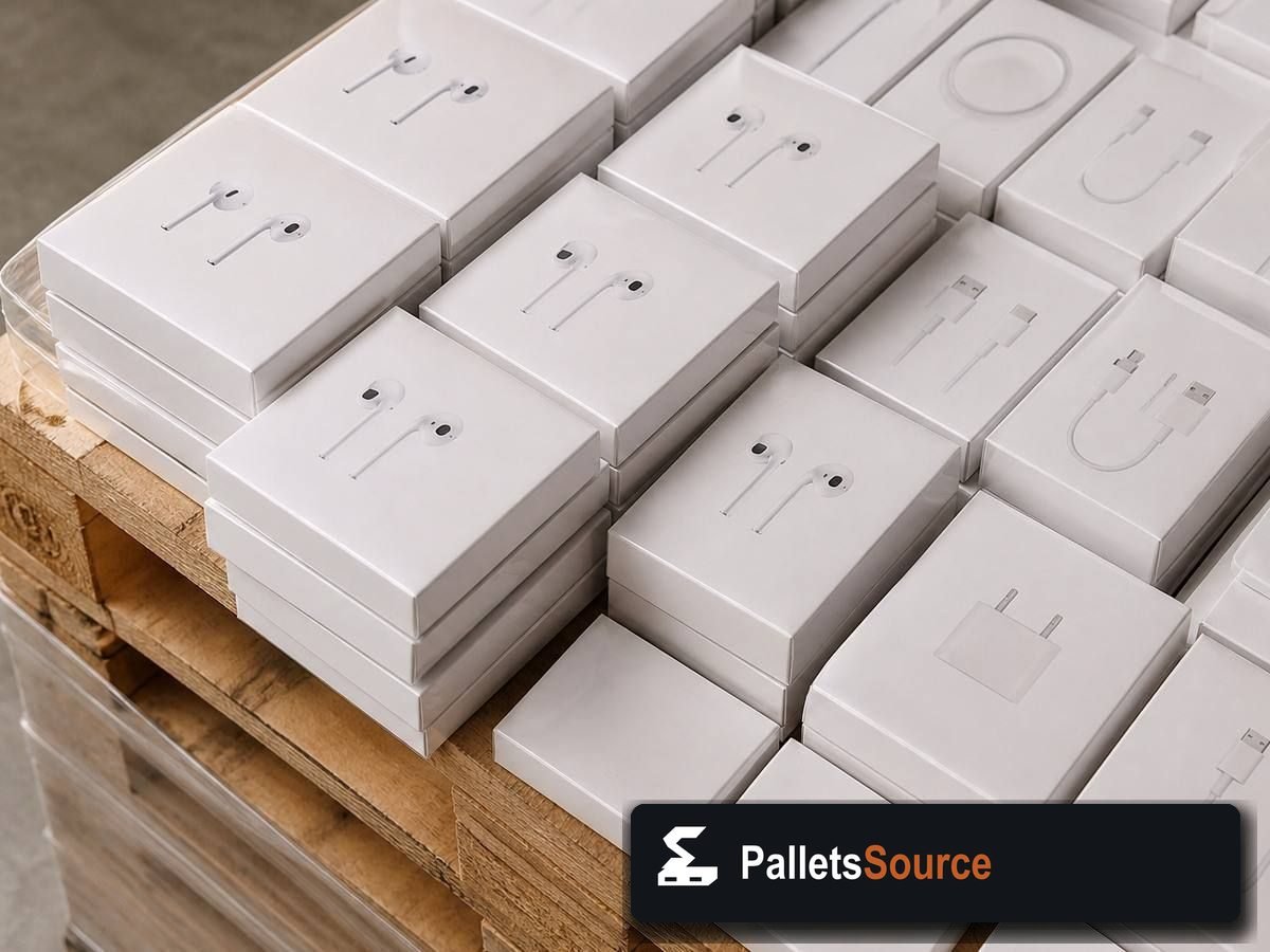 Apple Electronics Pallets — Pallet inventory close-up