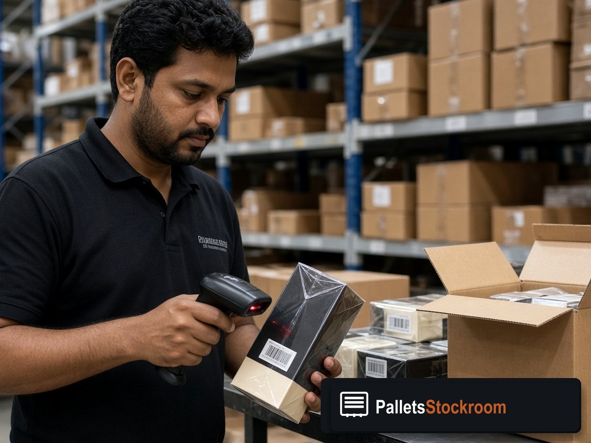 Armani Perfume Pallets — Shipping dock staging for USA freight
