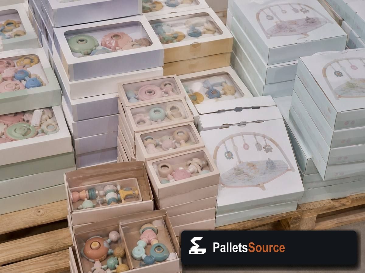 Baby Toy Pallets — Pallet inventory close-up