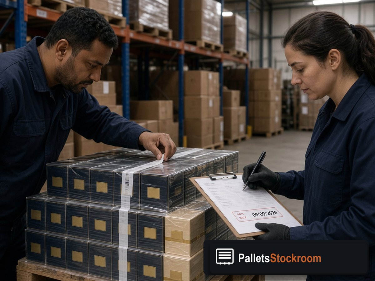 Chanel Perfume Pallets — Shipping dock staging for USA freight