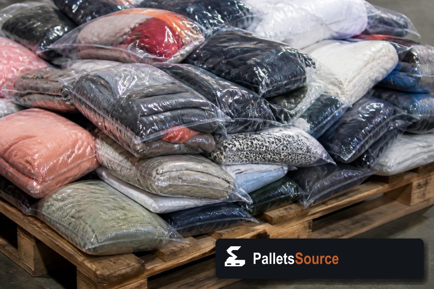 Clothing Liquidation Pallets — Pallet inventory close-up