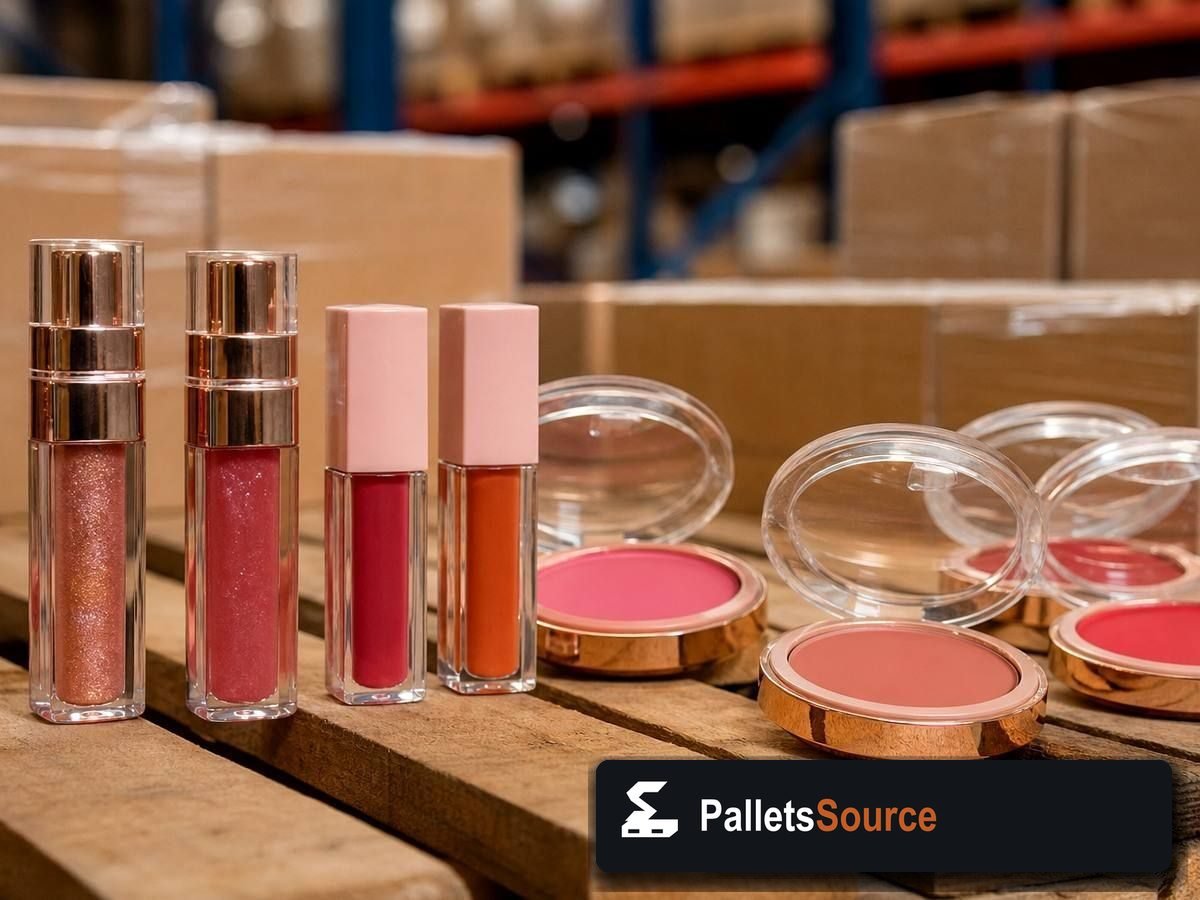 Cosmetics Pallets — Pallet inventory close-up