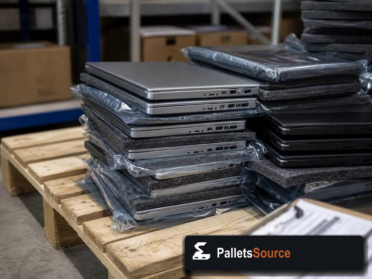 Customer Return Electronics Pallets — Pallet inventory close-up