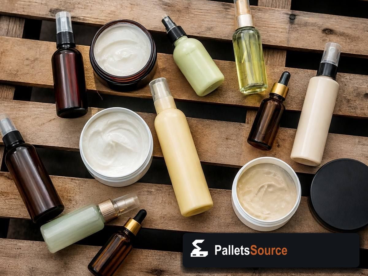 Hair Care Pallets — Pallet inventory close-up