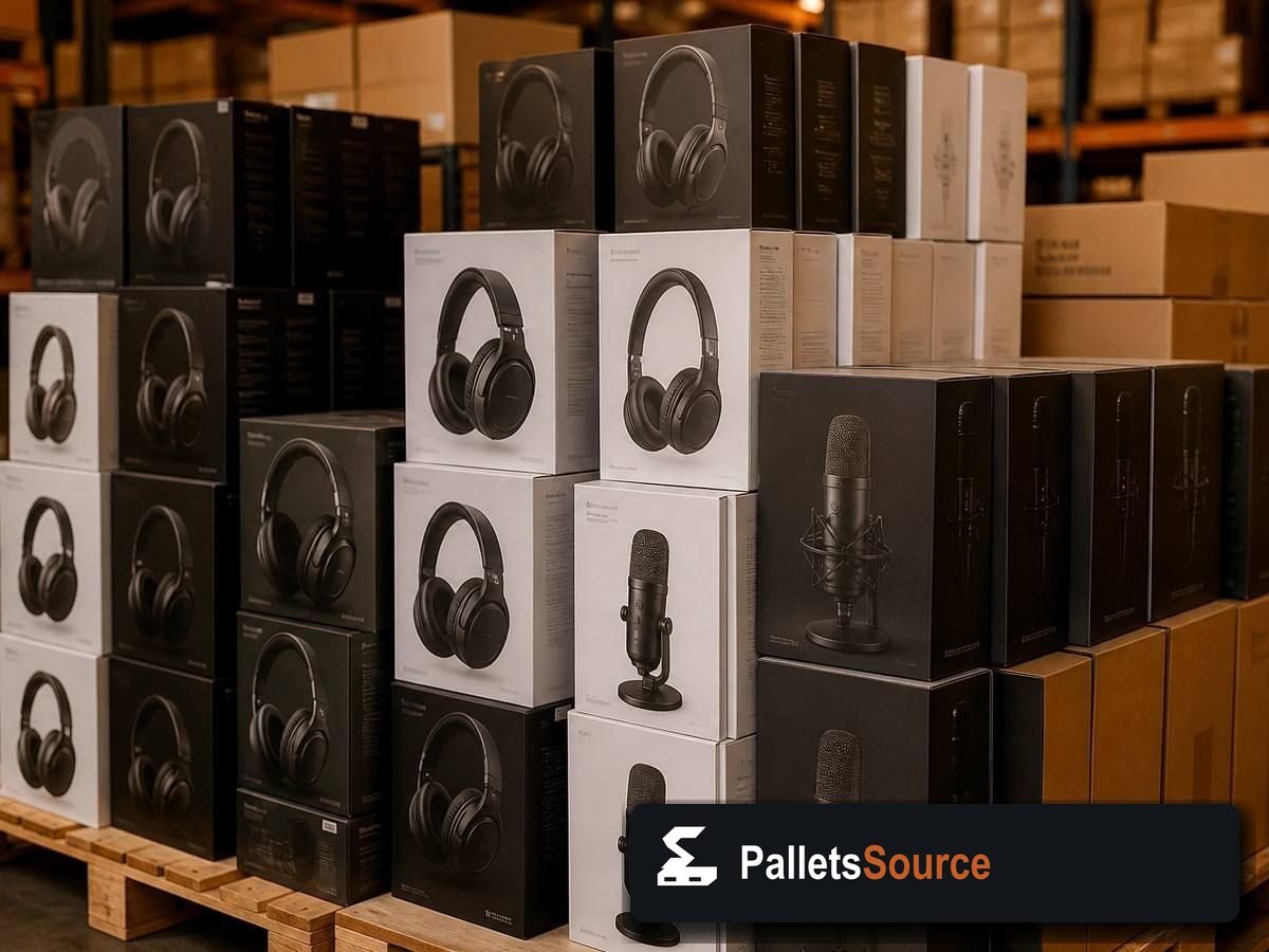 Headphones Pallets — Warehouse / shipping context
