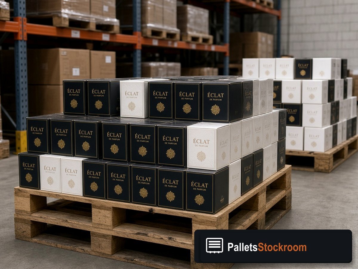 Jean Paul Gaultier Perfume Pallets — Shipping dock staging for USA freight