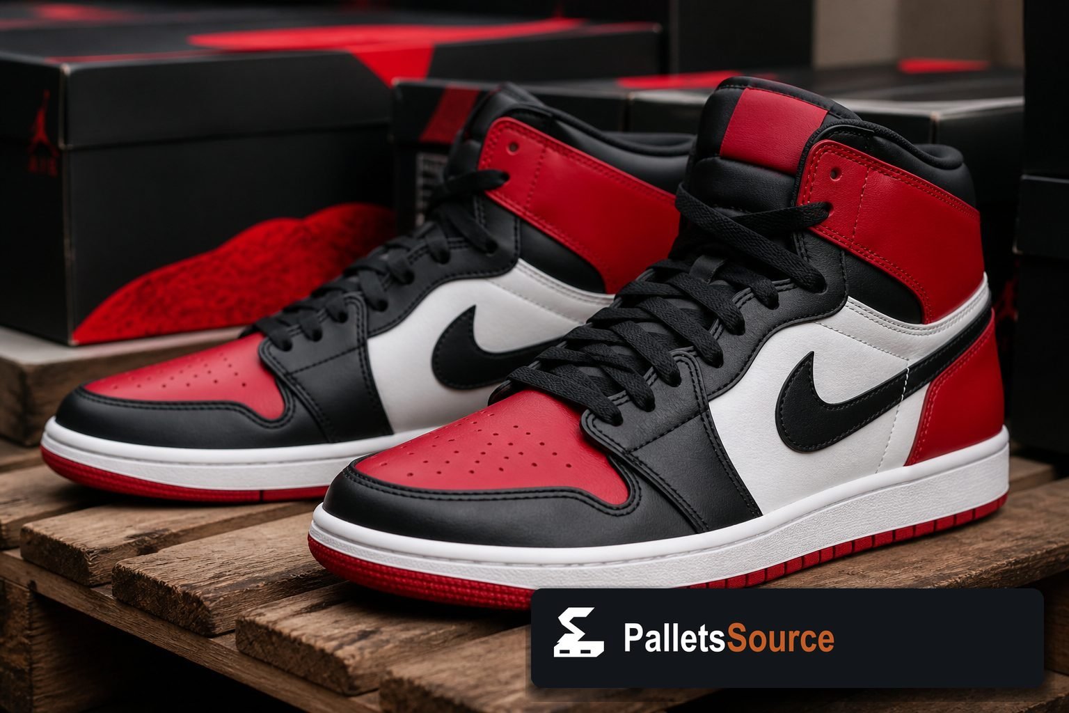 Jordan Shoe Pallets — Pallet inventory close-up
