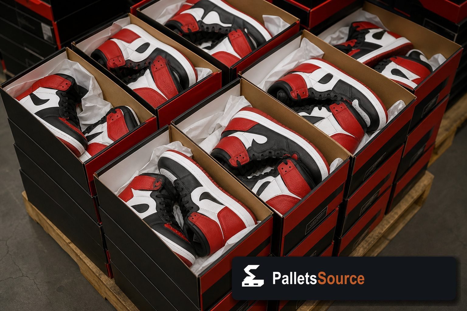 Jordan Shoe Pallets — Contents / packed goods detail