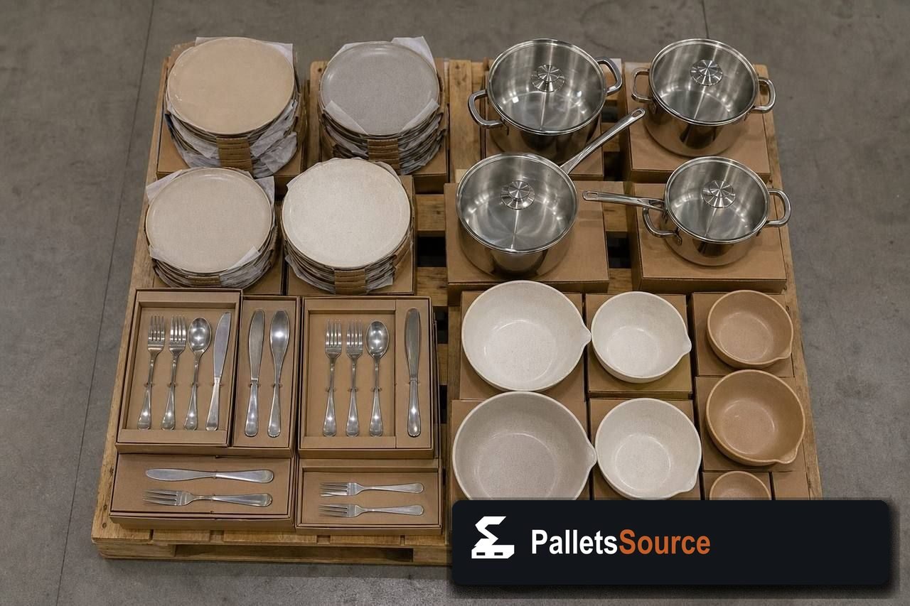 Kitchenware Pallets — Pallet inventory close-up
