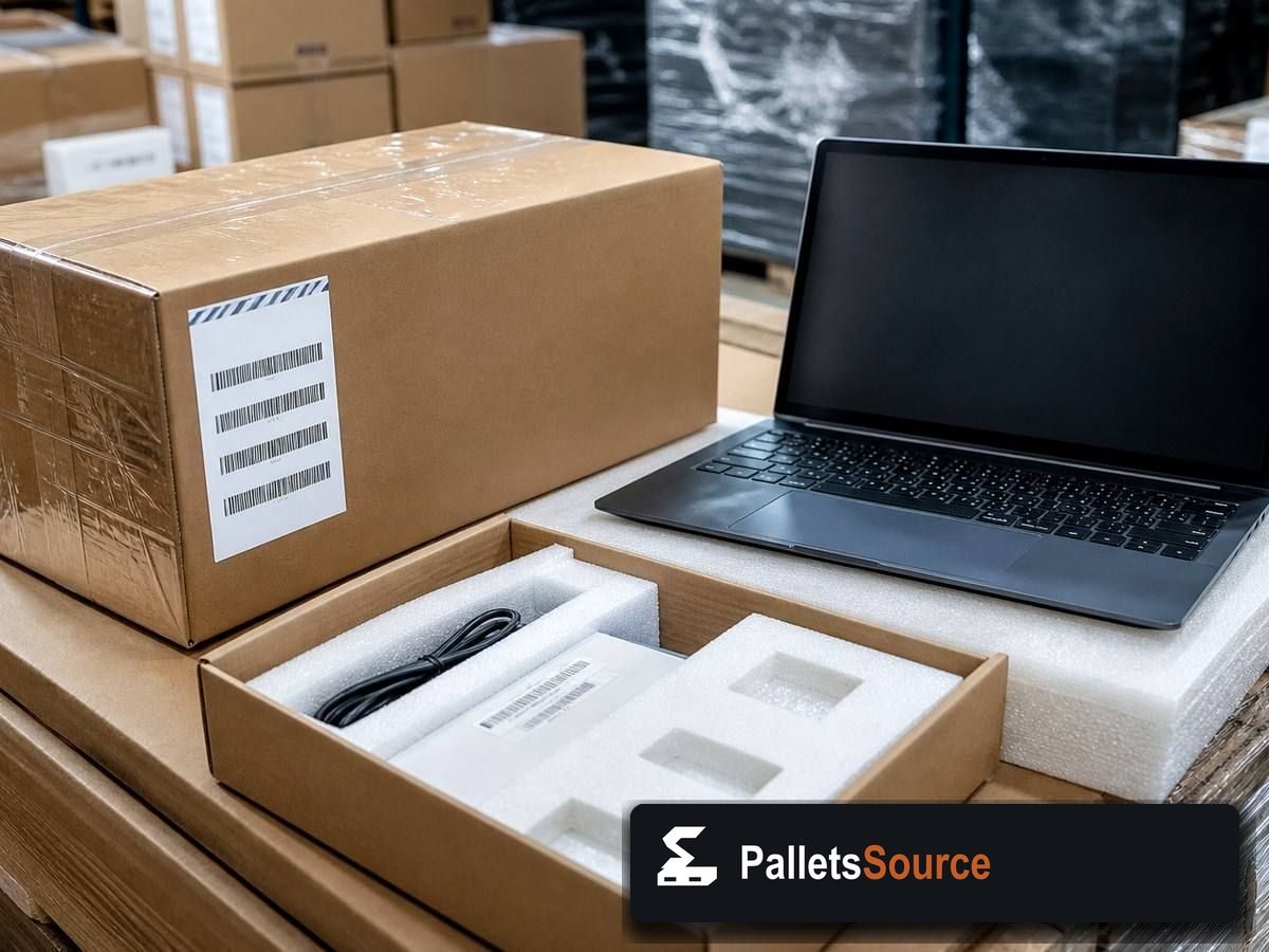 Laptop Pallets — Pallet inventory close-up
