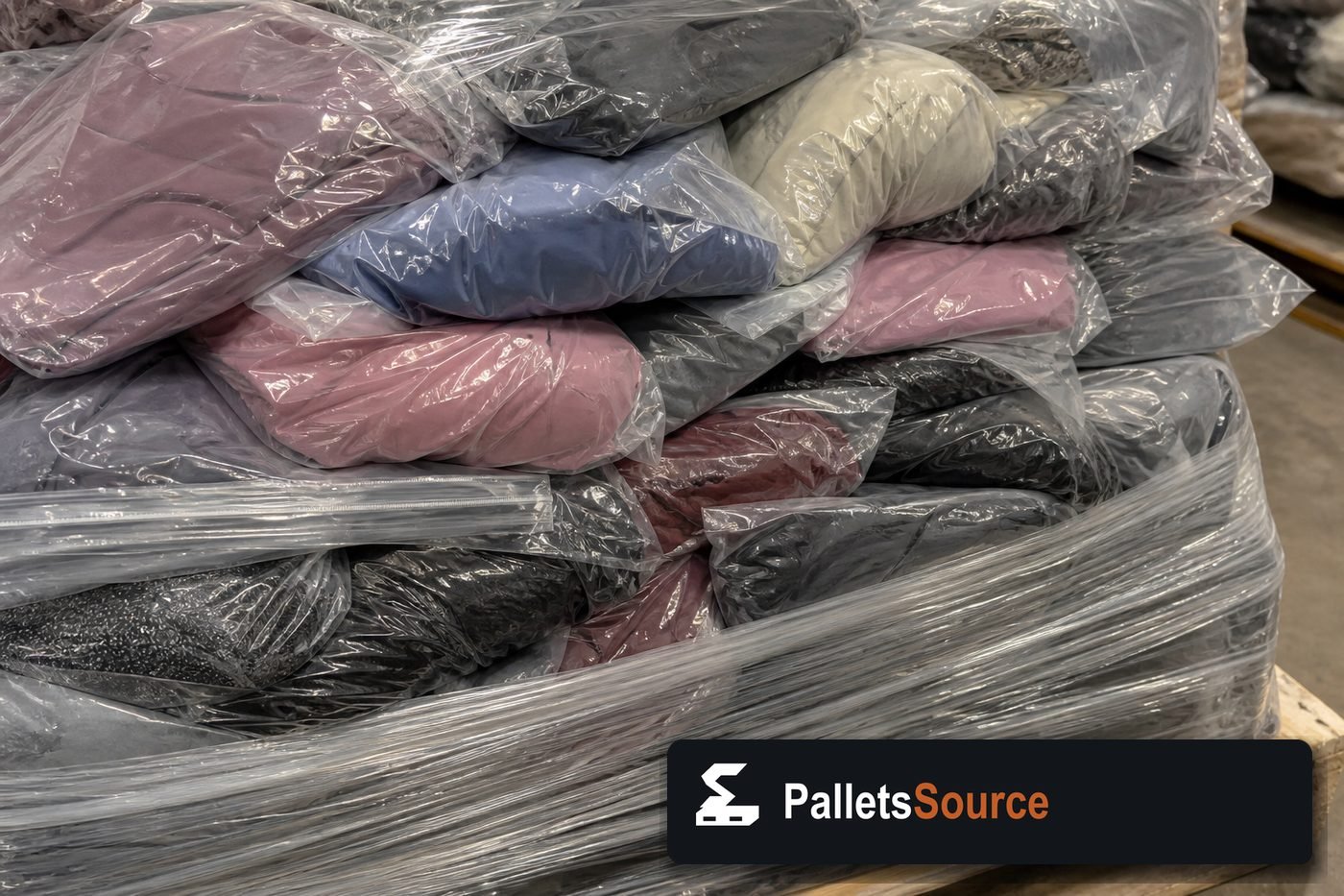 Lululemon Liquidation Pallets — Pallet inventory close-up