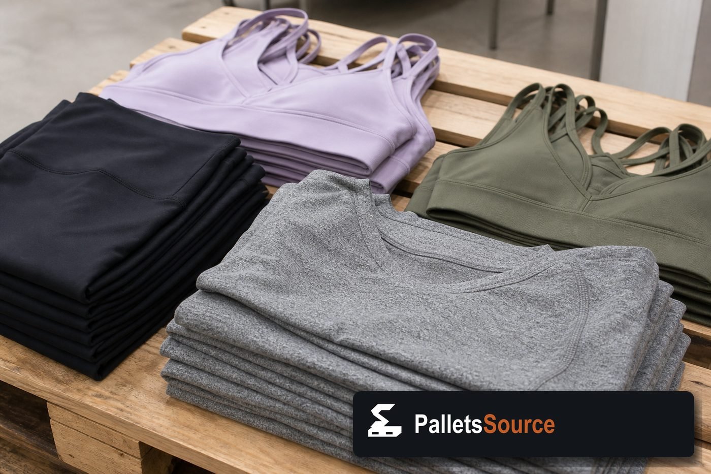 Lululemon Pallets — Pallet inventory close-up
