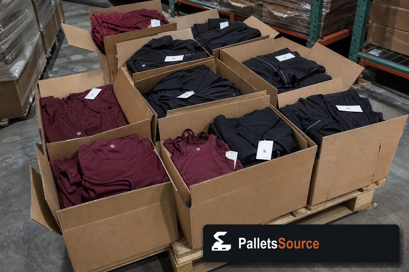 Lululemon Wholesale Pallets — Full pallet view