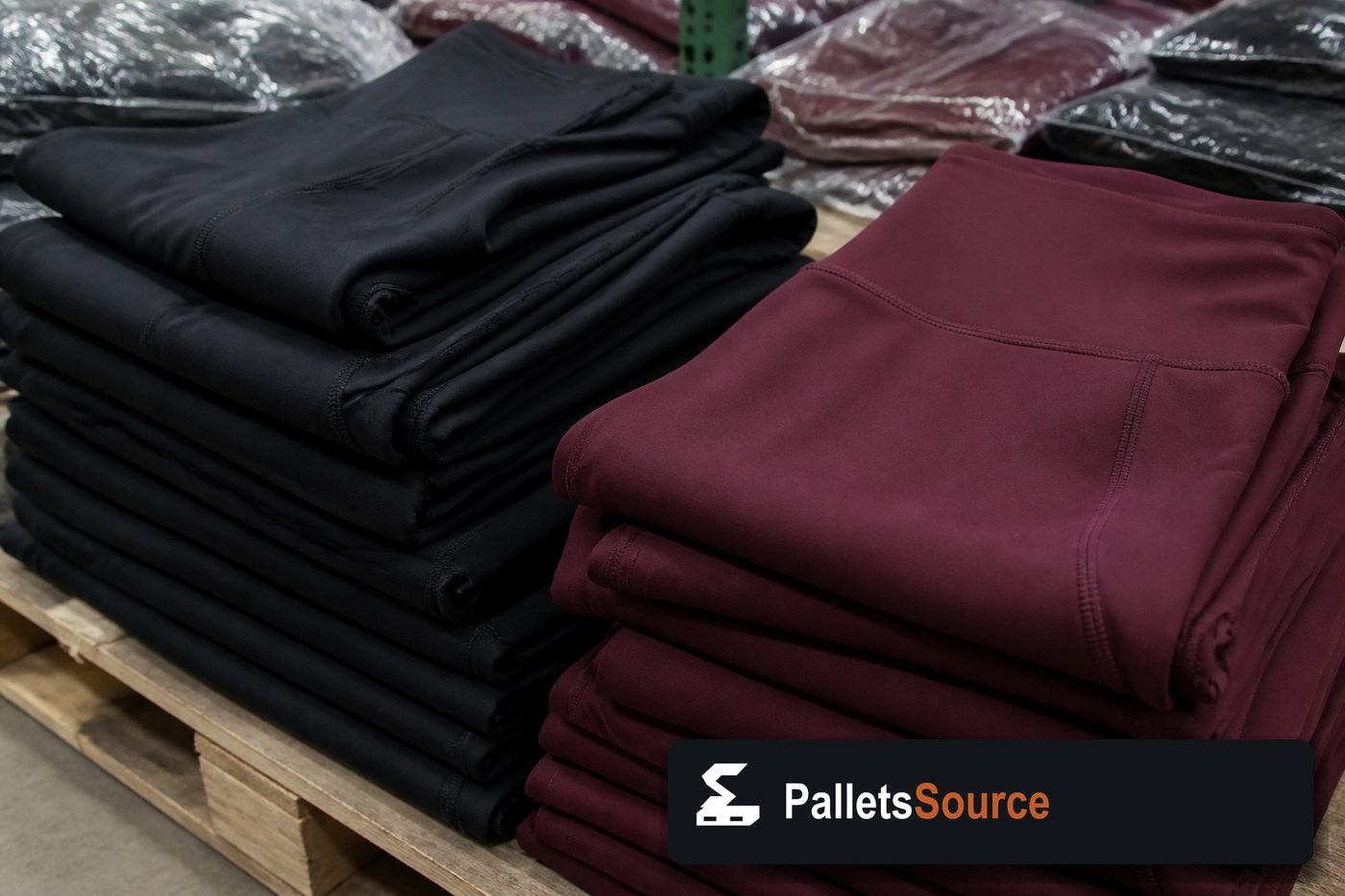 Lululemon Wholesale Pallets — Pallet inventory close-up