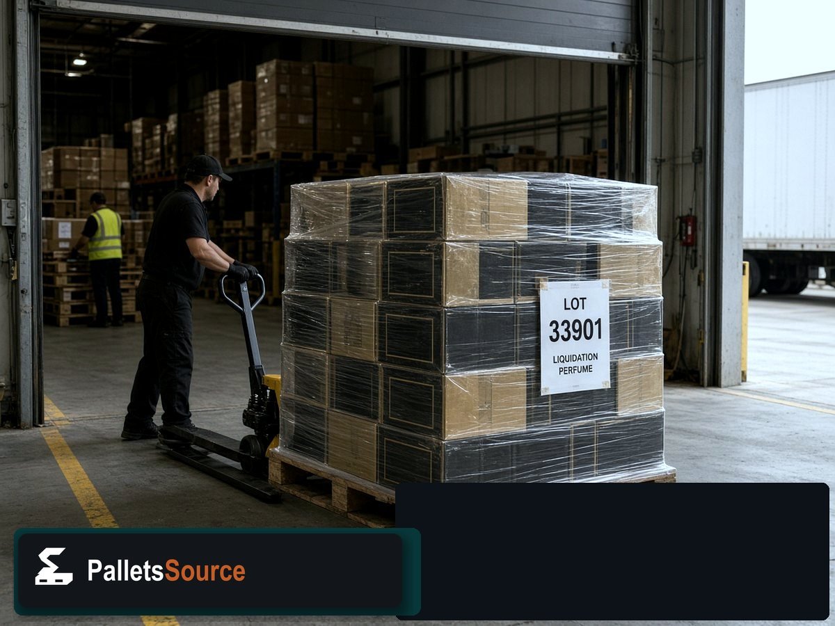 Luxury Perfume Liquidation Pallets — Shipping dock staging for USA freight