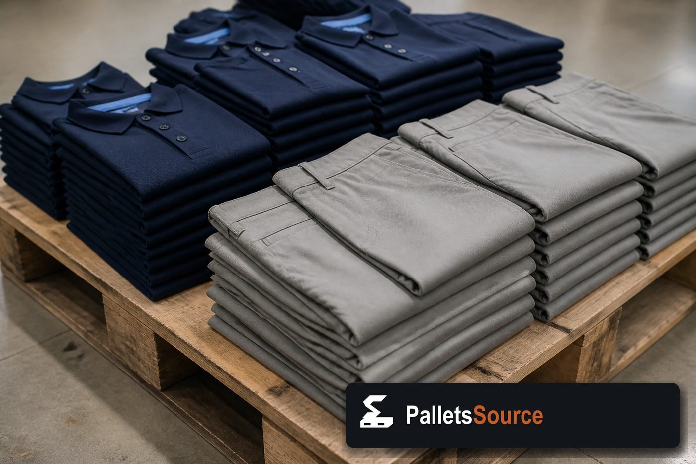 Men's Clothing Pallets — Pallet inventory close-up