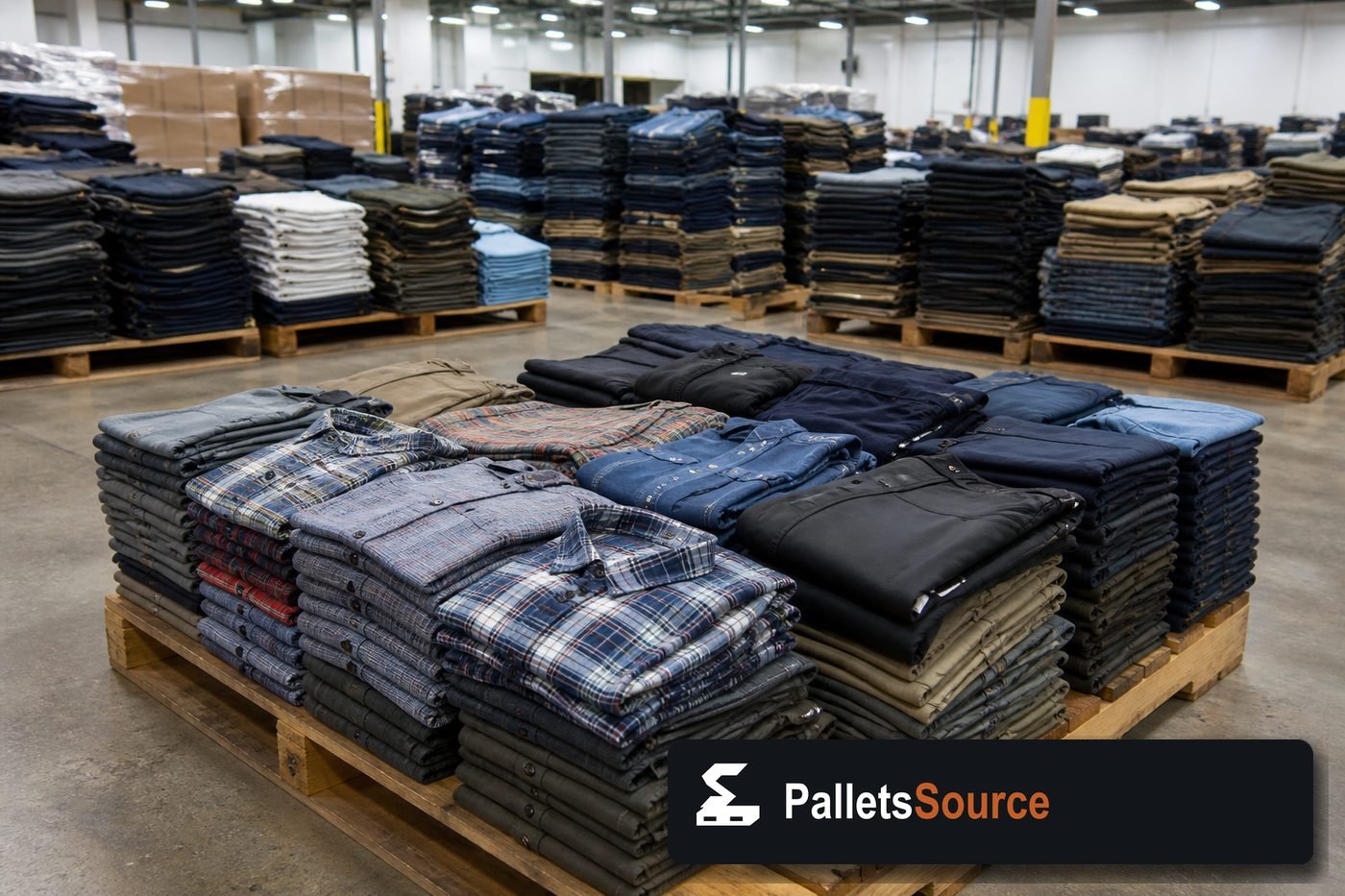 Men's Clothing Pallets — Warehouse / shipping context