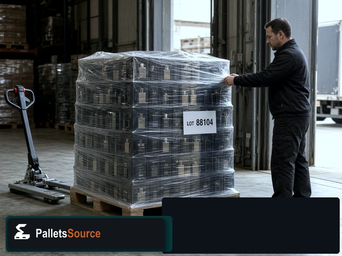 Men’s Cologne Pallets — Shipping dock staging for USA freight