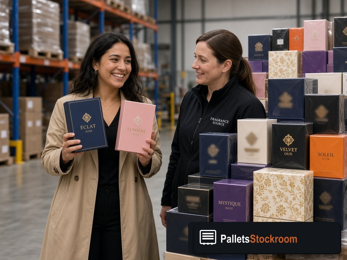 Mixed Designer Scent Pallets — Shipping dock staging for USA freight