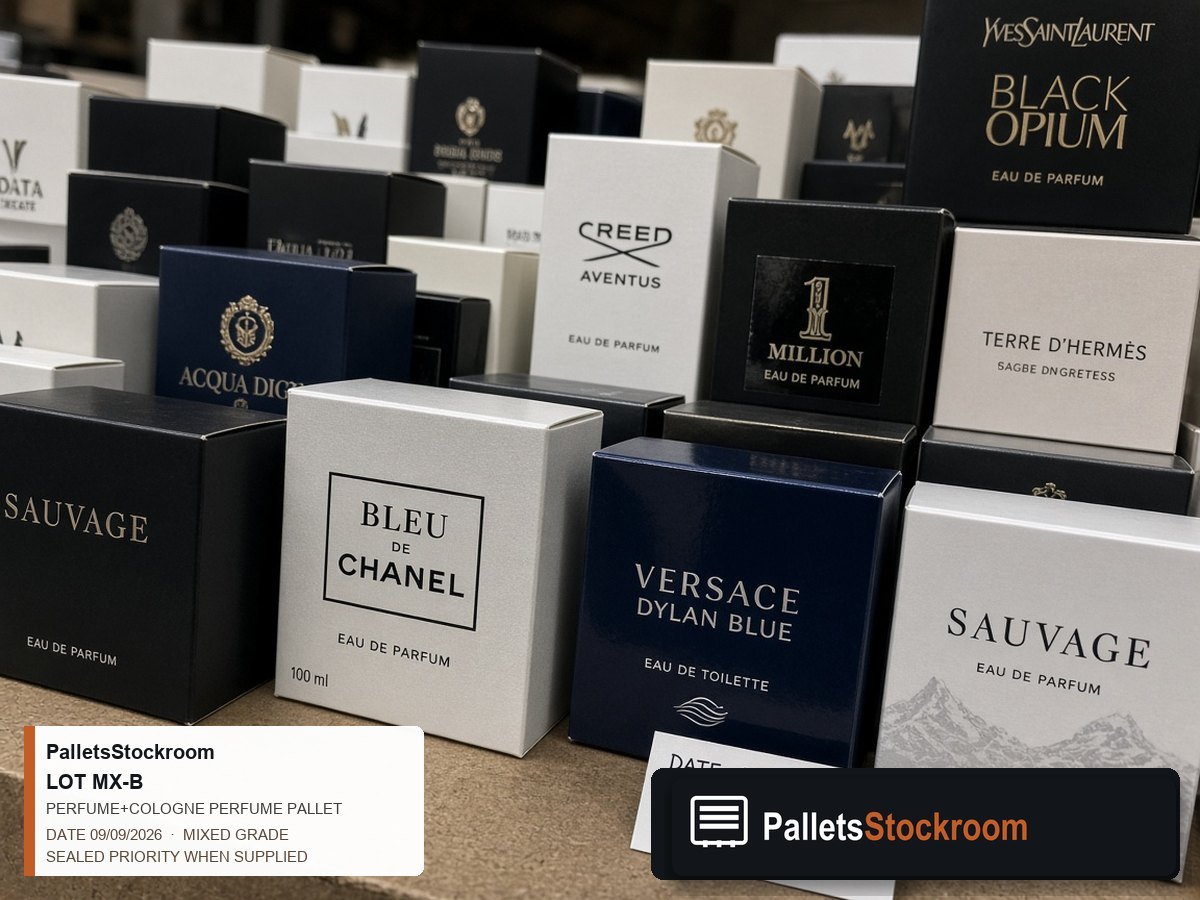 Mixed Perfume & Cologne Pallets — Client and staff reviewing perfume units
