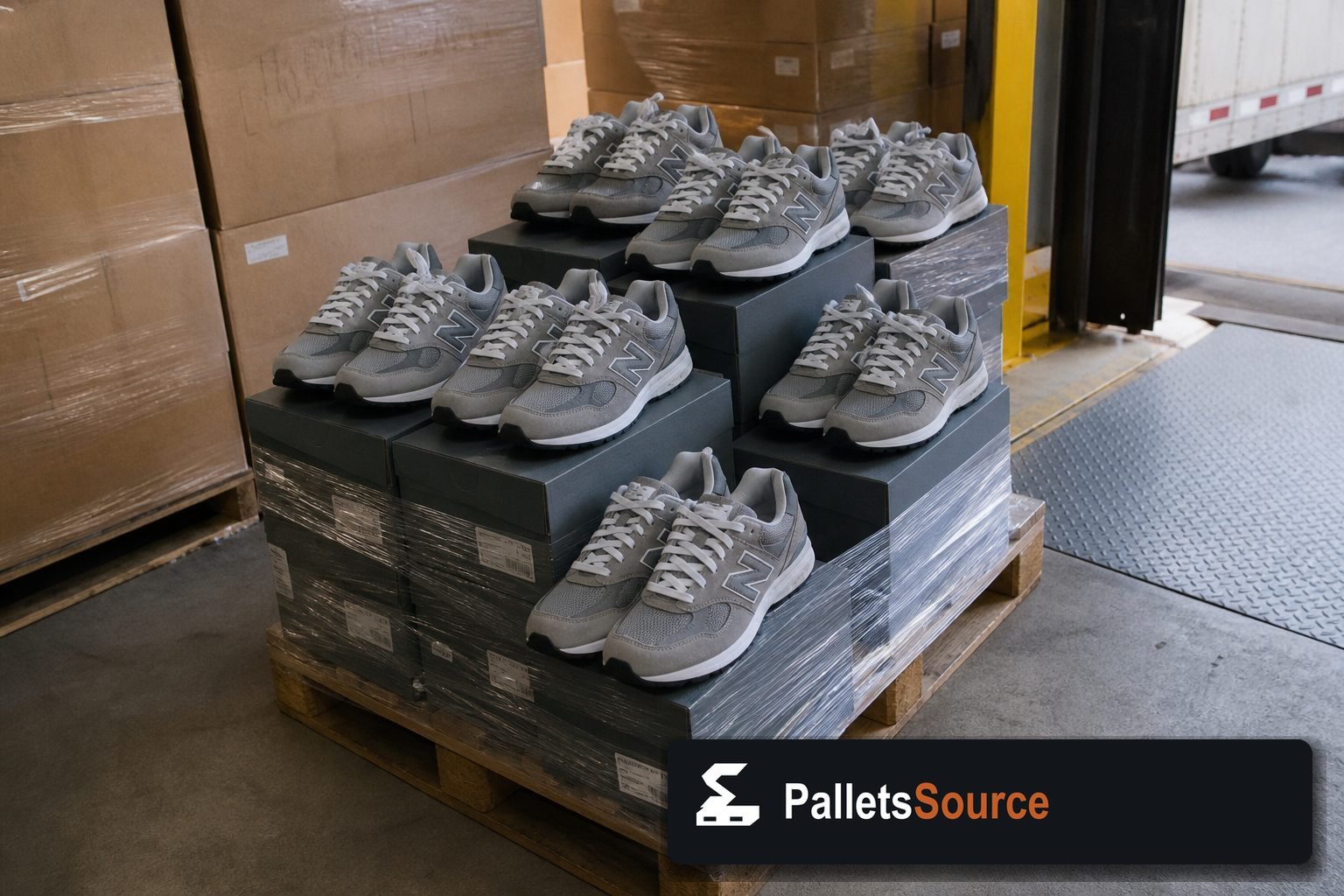 New Balance Shoe Pallets — Warehouse / shipping context