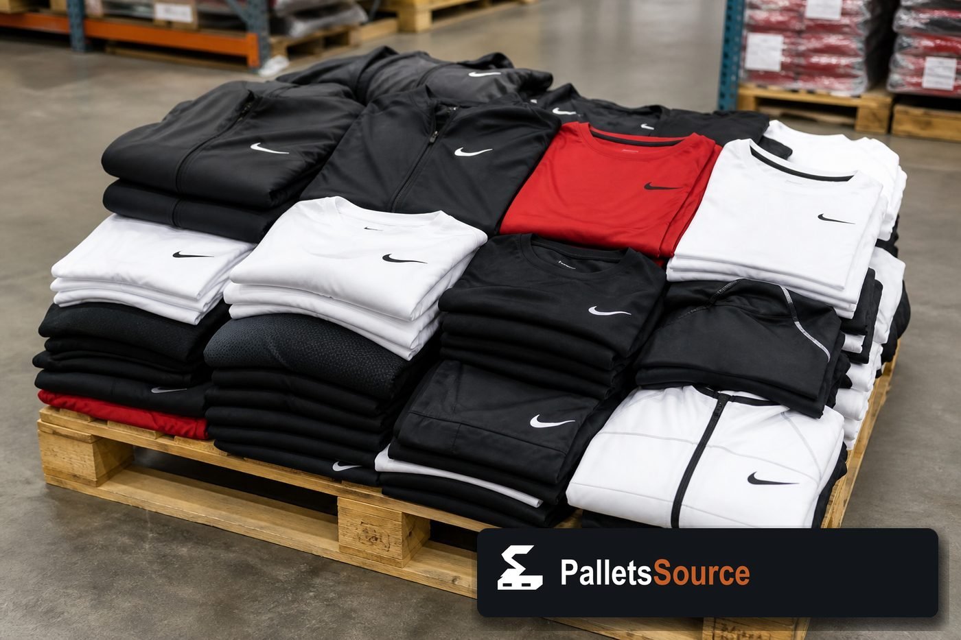 Nike Clothing Pallets — Full pallet view