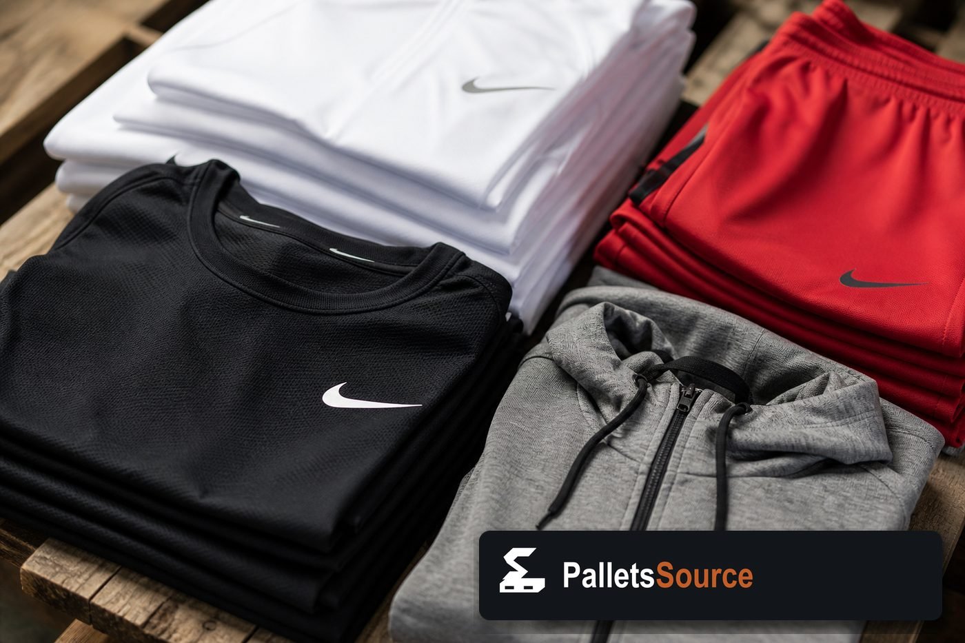 Nike Clothing Pallets — Pallet inventory close-up