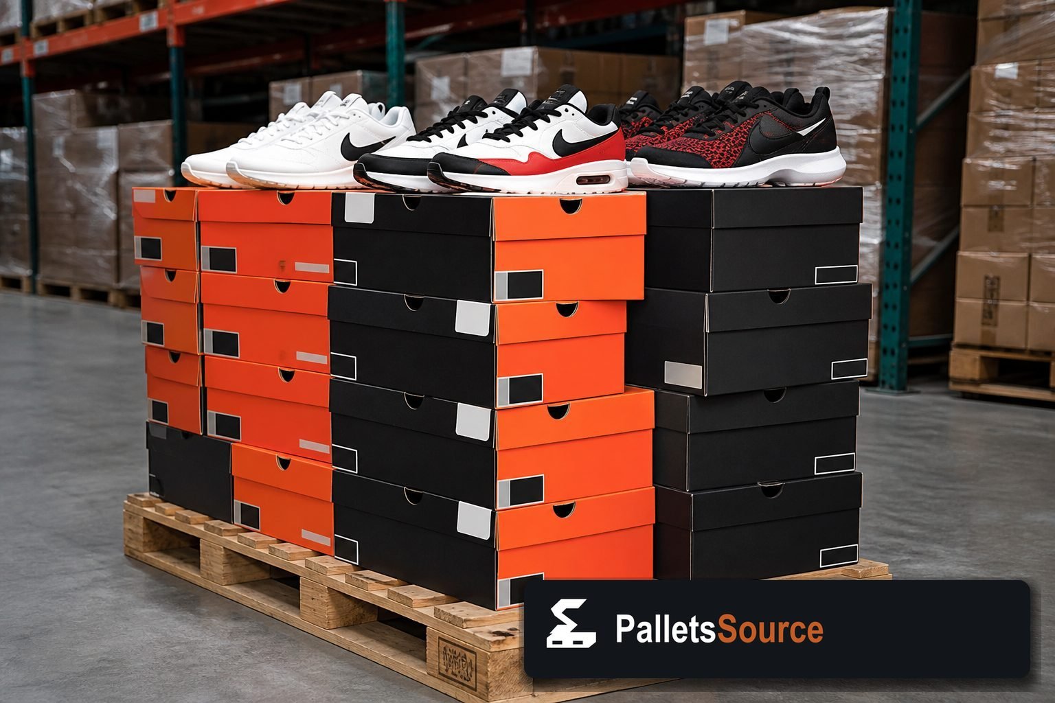 Nike Shoe Pallets — Full pallet view