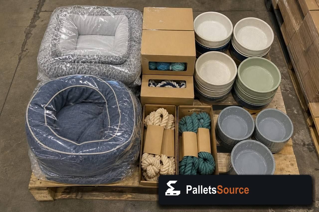 Pet Supply Pallets — Pallet inventory close-up