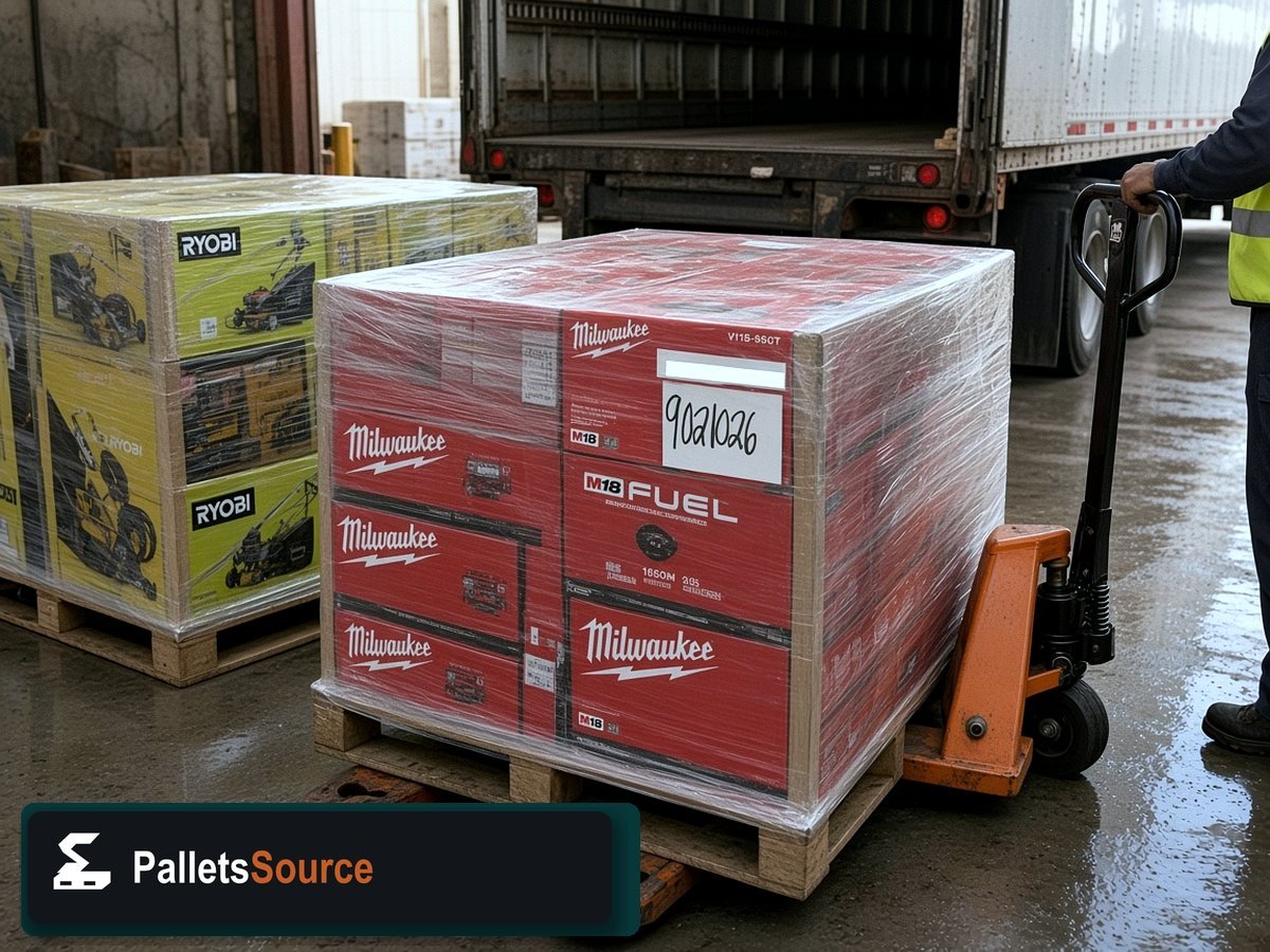 Ryobi Outdoor Power Pallets — Freight staging before your order ships