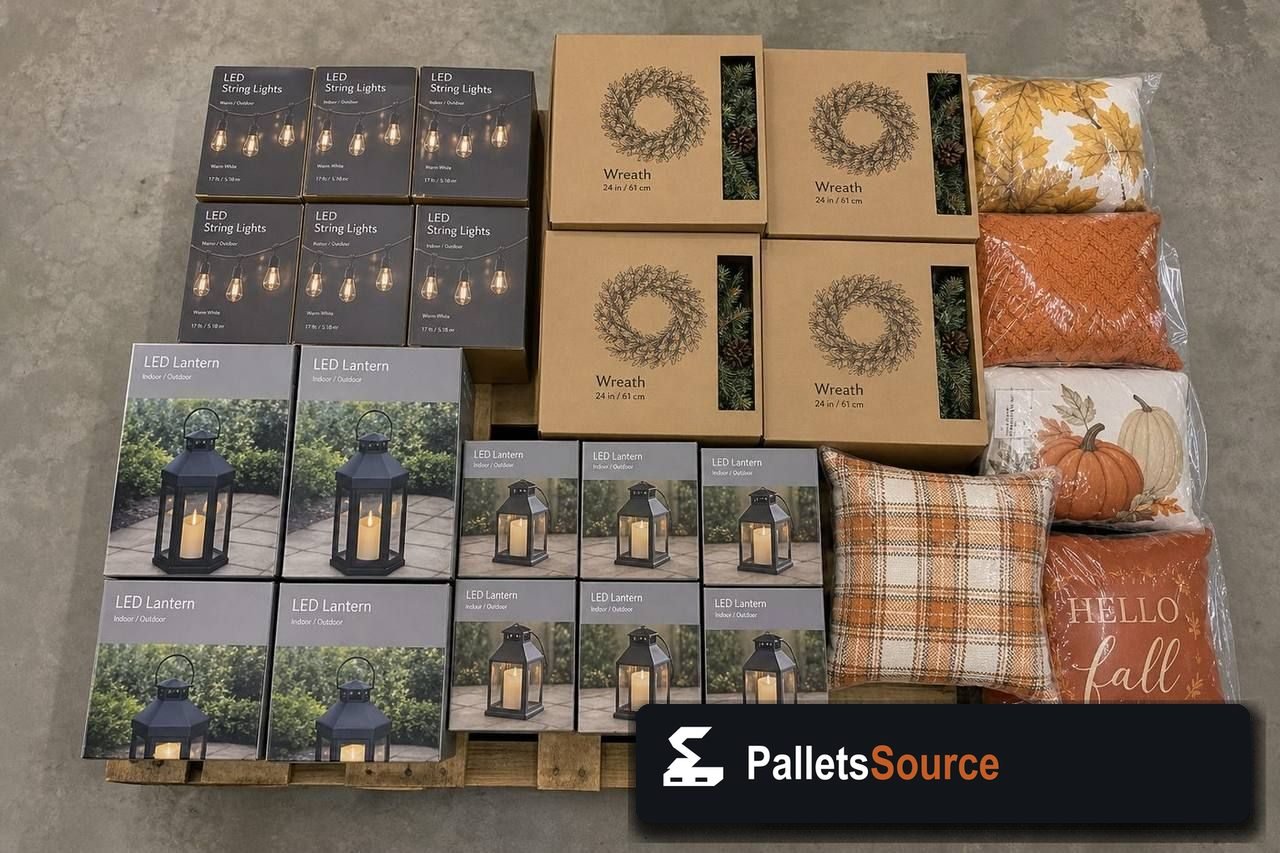 Seasonal Merchandise Pallets — Pallet inventory close-up