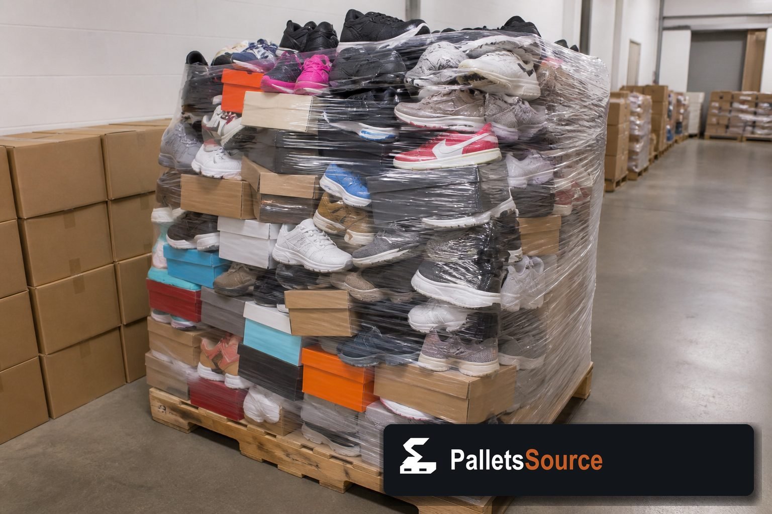 Shoe Pallets — Full pallet view