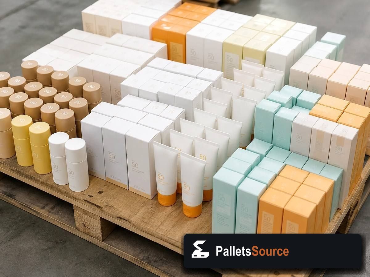 Skincare Pallets — Pallet inventory close-up