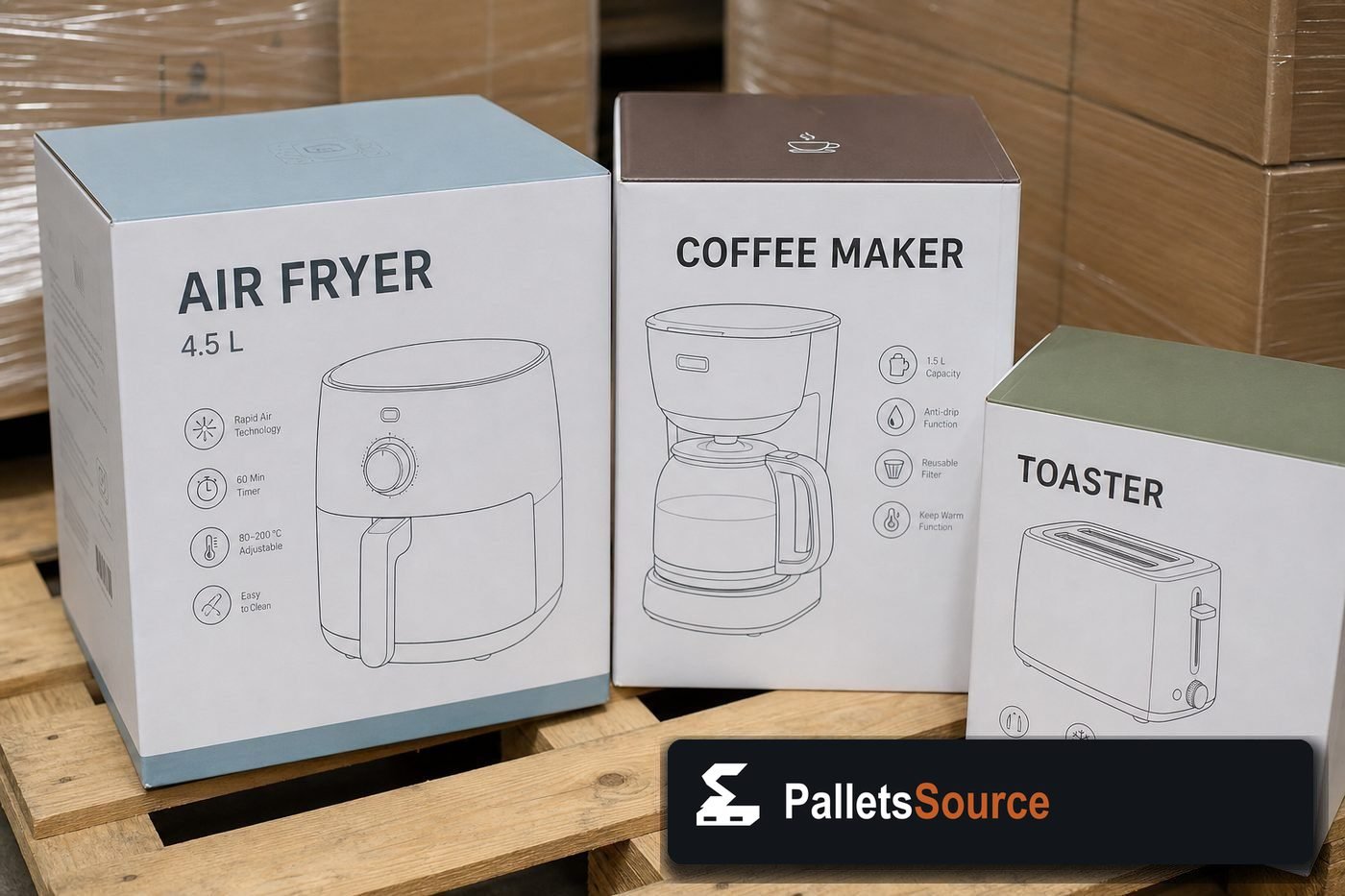 Small Appliance Pallets — Contents / packed goods detail