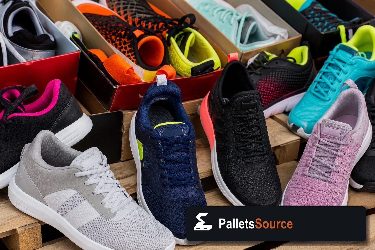 Sneaker Pallets — Pallet inventory close-up