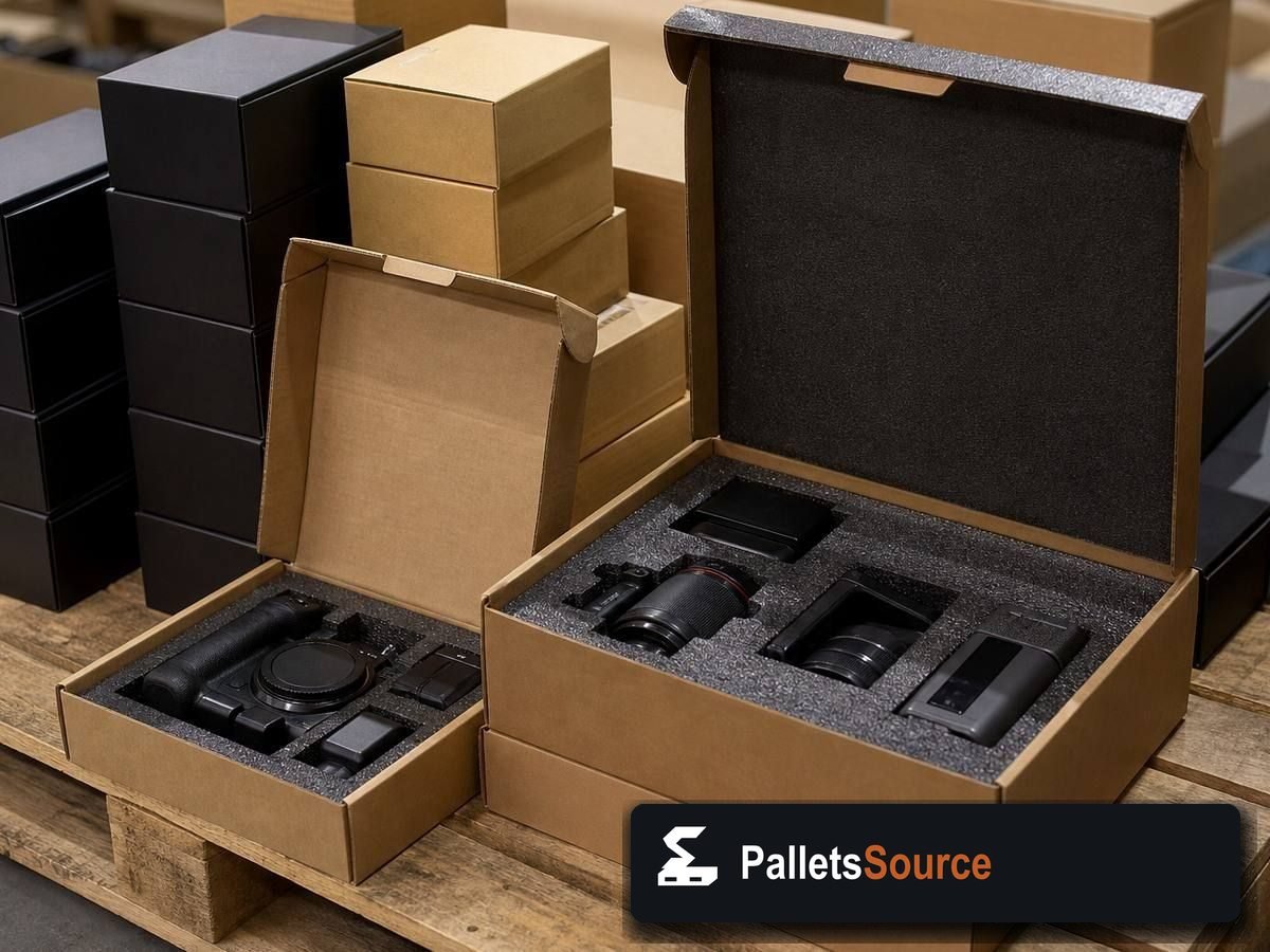 Sony Electronics Pallets — Pallet inventory close-up