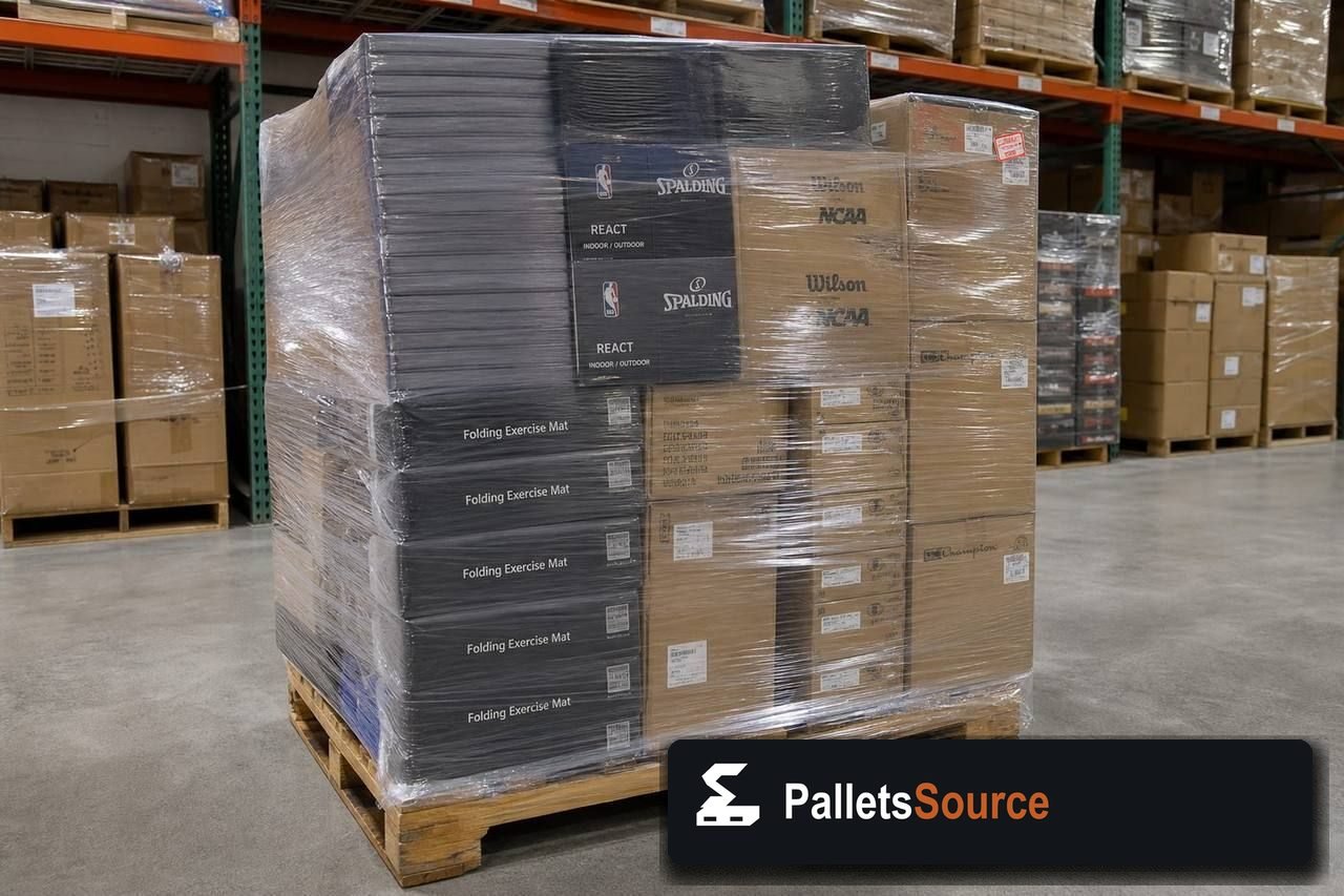 Sporting Goods Pallets — Warehouse / shipping context