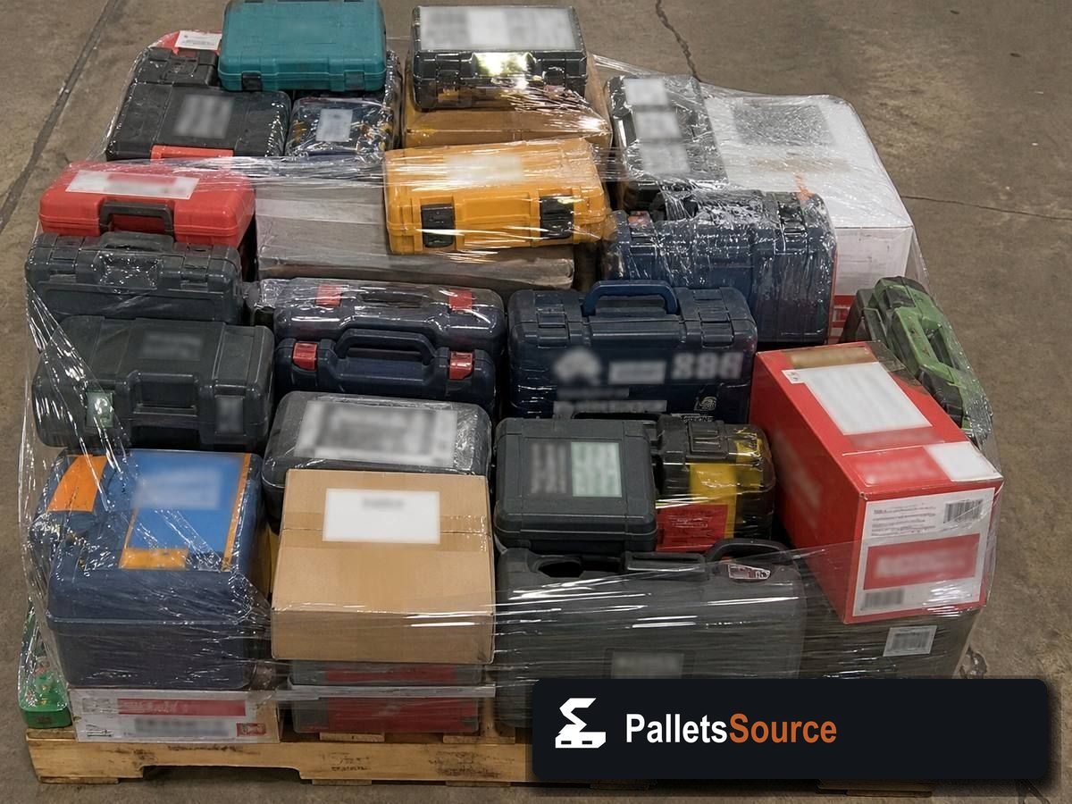 Tool Liquidation Pallets — Pallet inventory close-up