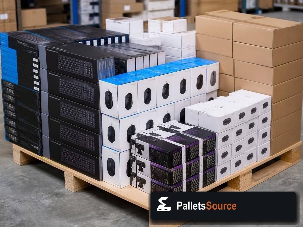 Wholesale Electronics Pallets — Pallet inventory close-up