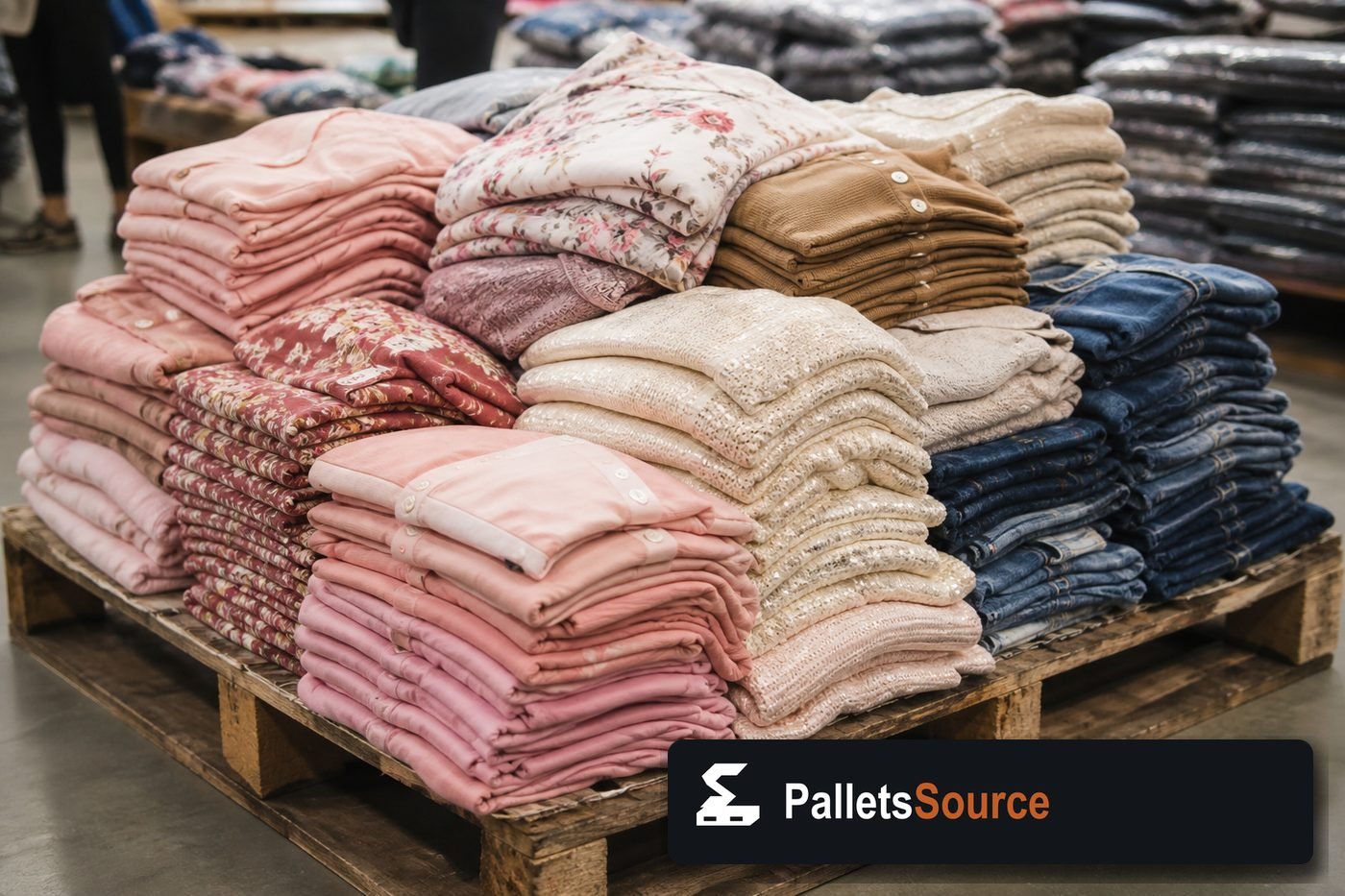 Women's Clothing Pallets — Full pallet view