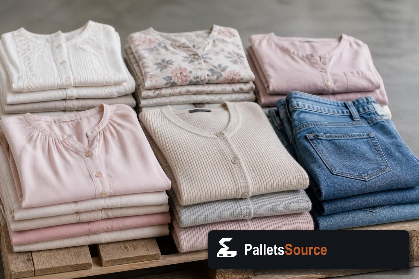 Women's Clothing Pallets — Pallet inventory close-up